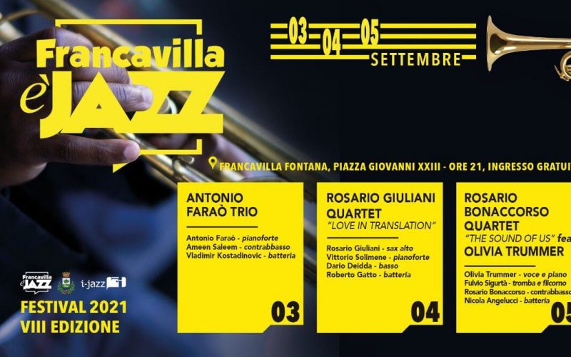 Dal 3 al 5 settembre l’ottava edizione del Francavilla è Jazz